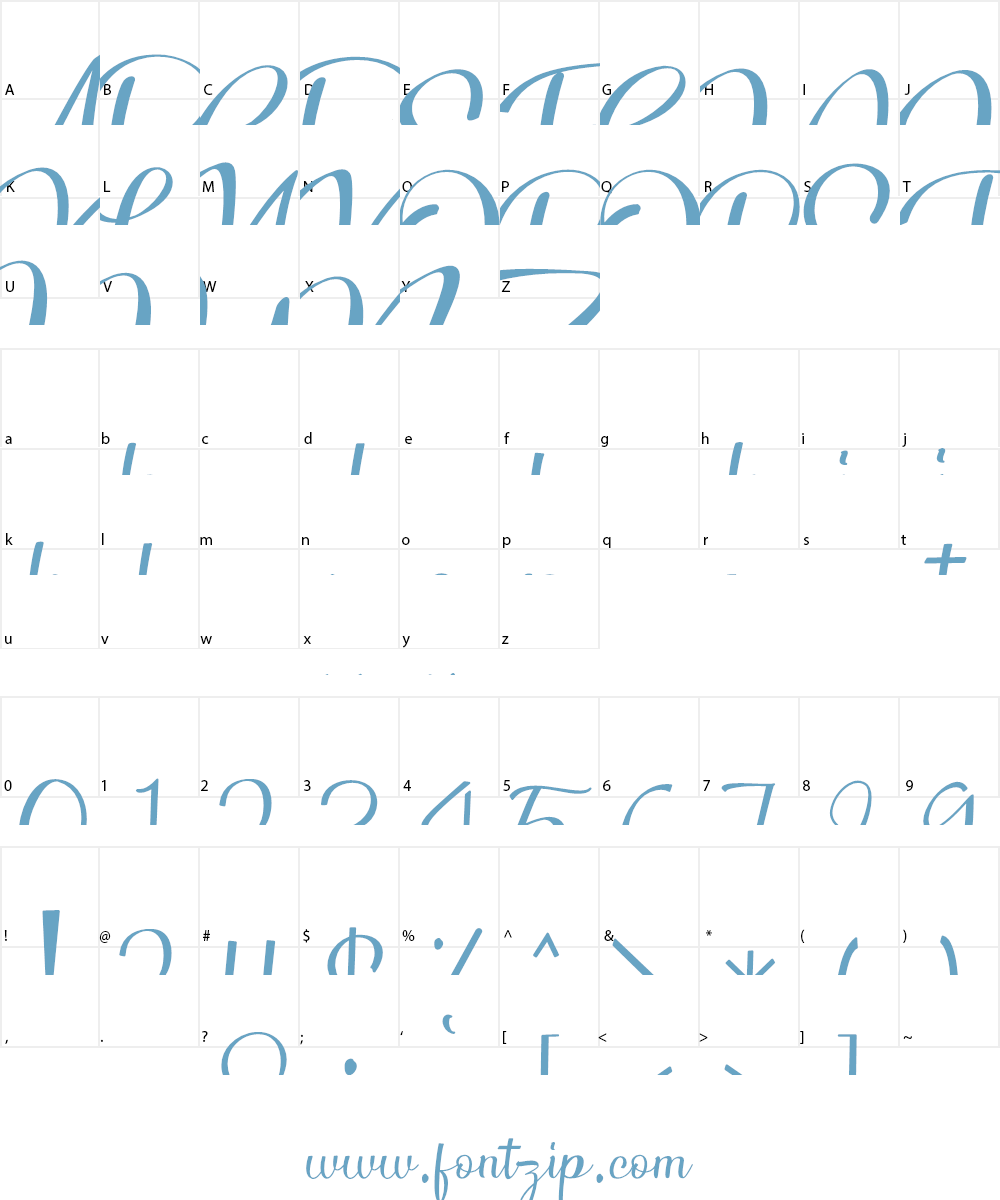Headland Script Font Character
